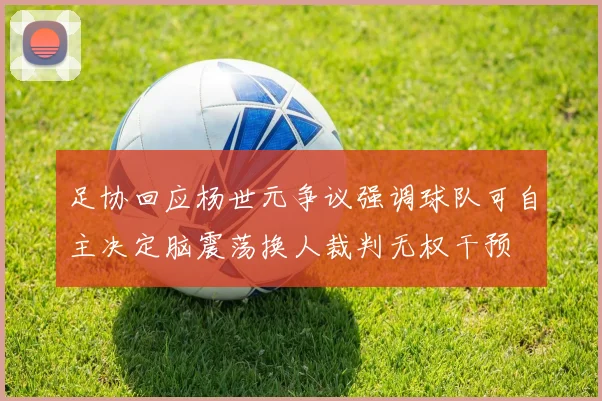 足协回应杨世元争议强调球队可自主决定脑震荡换人裁判无权干预